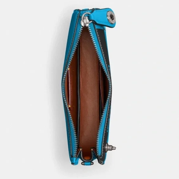 Coach Blue and Black Starburst Shoulder Bag - Picture 3 of 6